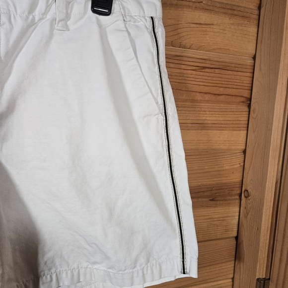 Gap Womens Chino Shorts Cream 100% Cotton Stripe Accent Size 14 Preppy Summer - Picture 2 of 6
